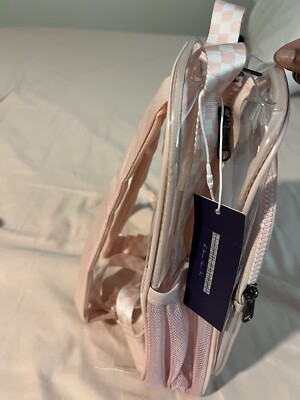 clear pink mini backpack Hello Kitty 50th Anniversary and Cute Cosplay Mini-Backpack filled bash for Hello Kittys 50th anniversary Clear Bag: Pink Outlined Clear