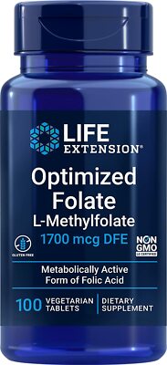 Life Extension Optimized Folate (L-Methylfolate)   Supports Heart & Brain Health