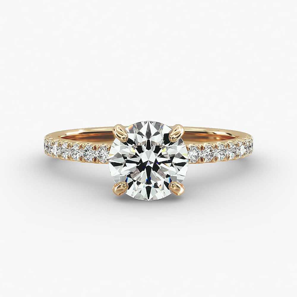 Anello di fidanzamento in oro 18 carati IGI taglio tondo diamante