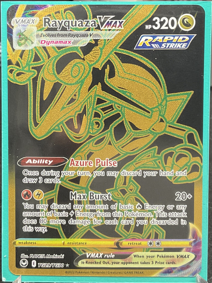 ポケモン - ザキヤマ Pokémon TCG Rayquaza VMAX Secret Rare TG29/TG30 Silver