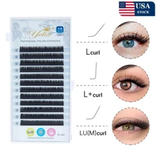Yelix L/LU Curl Lash Extension Matte Mink Eyelashes Extensions Individual 8-15mm