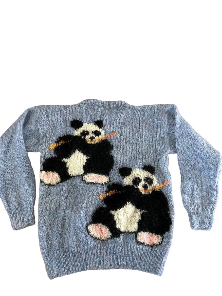 Rare Vintage SUSIE LEE Panda Mohair Sweater Fuzzy Animal 19 Rare Vintage SUSIE LEE Panda Mohair Sweater Fuzzy Animal 19