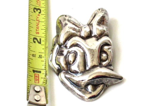 LARGE VINTAGE DISNEY DAISY DUCK STERLING SILVER BROOCH PIN, MADE IN MEXICO 925