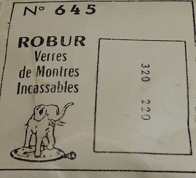 Verre De Montre Rectangle 24 X 22 Mm - Type Bomber - Marque ROBUR - Neuf Sans étiquette