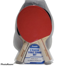 Franklin Sports 2 Player Red  Black Pips Out Table Tennis Rubber Paddles New