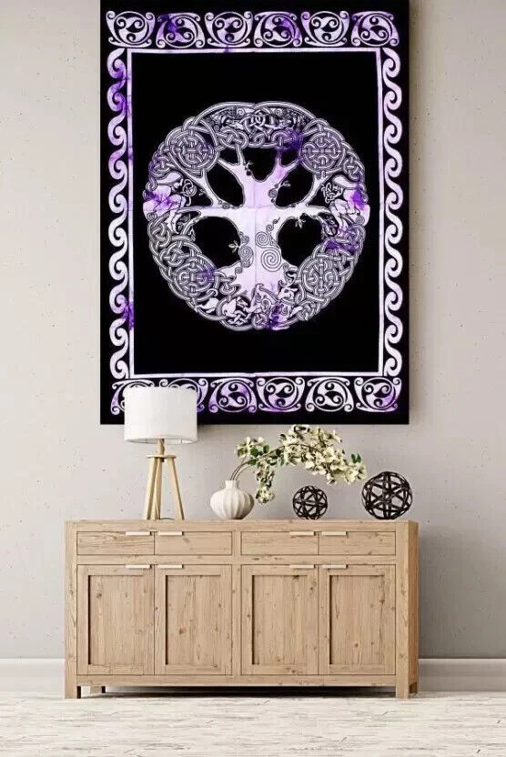 Arazzo Albero Della Vita 150x200 Cm – Tapestry In Poliestere Per Parete, Coperta Da Spiaggia O Tovaglia, Con Accessori Per Appendere