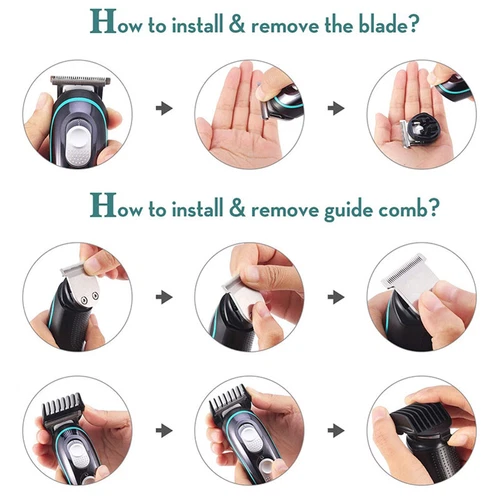 VGR Professional Rechargeable USB Cordless Electric Hair Clippers Trimmer Barber - Picture 6 of 12