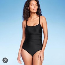 Kona Sol Women  s Full Coverage - One Piece L - Swimsuit Black NWT Large - 12-14 