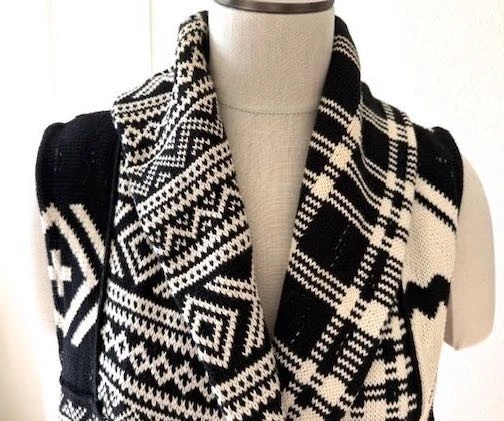 VINTAGE RALPH LAUREN SWEATER VEST LEATHER TOGGLE CLOSURE SOUTH WESTERN COTTON XL - Image 3 of 4