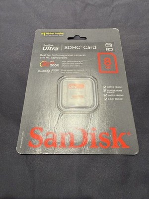 San Disk Ultra 8GB Class 10  SDHC  30MB/S 200X  Card- New Sealed