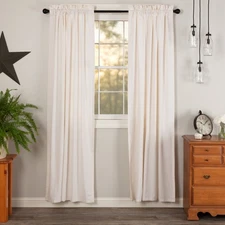 Farmhouse 84"x40" Panel Pair Creme Rod Pocket Simple Window Curtains VHC Brands