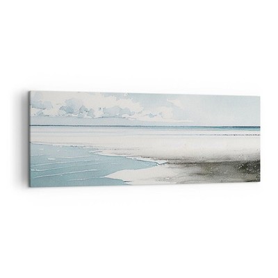 Wandbilder 140x50cm Leinwandbild Küste Strand Gelassenheit XXL Bilder Wanddeko