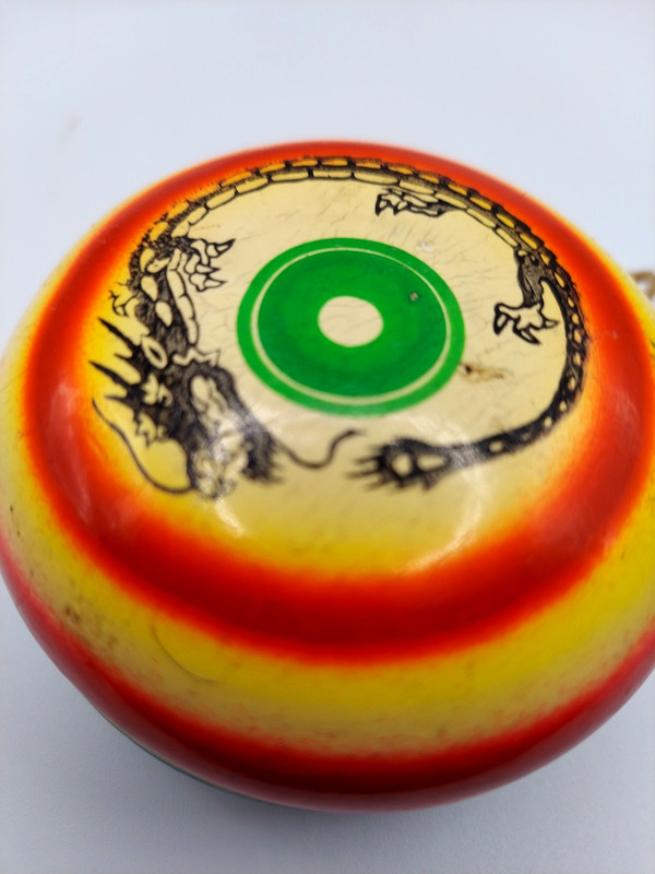 Vintage Wooden 3 inch 1960's YO-YO Duncan Dragon ? Colorful Works, 66 of 80 char