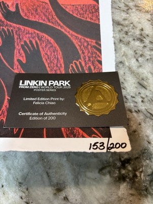 Limited Edition Linkin Park 2025 From Zero World Tour Poster