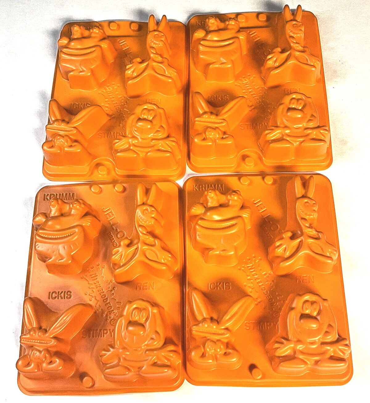 Set Of 4 1996 Nickelodeon Ren & Stimpy Krumm Ickis  Jello Molds
