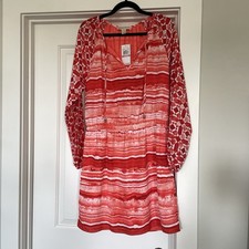 NWT MICHAEL by Michael Kors Shirtdress in Hot Coral Dress Long Sleeve Size 10