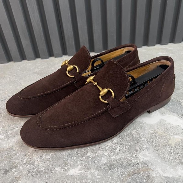 Men Gucci Heels Brown Suede 42.5
