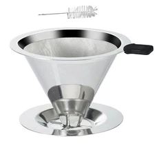Stainless Steel Coffee Dripper 1-2 Cup Capacity Filter Prevents Coffee Grounds