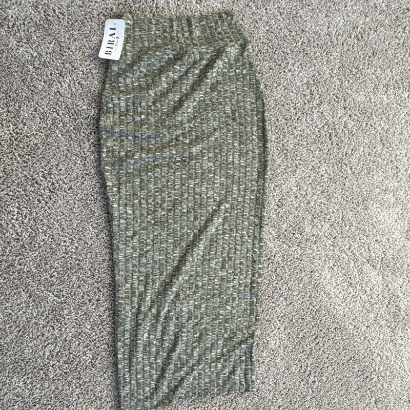 BIRAI Women's Plaid Knit Pull-On Midi Pencil Skirt High Rise Green Size XS