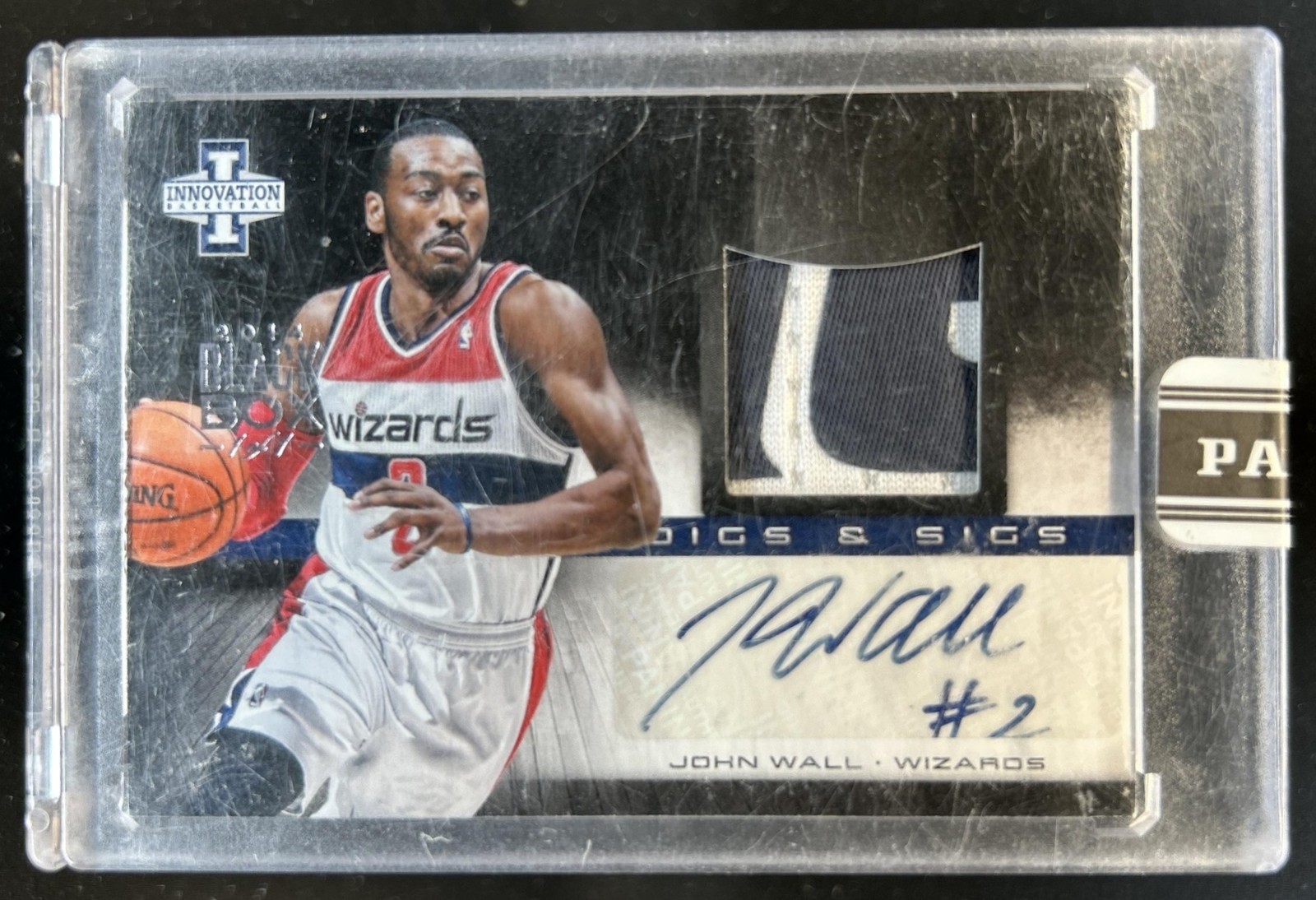 2013-14 Innovation John Wall Black Box Digs and Sigs Auto Patch #1/1 Wizards view 1