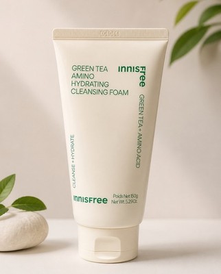 Innis free Green Tea + Amino Acid Hydrating cleansing foam Net Wt 5.29 0z