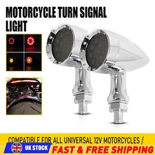Chrome Motorcycle Bullet Turn Signal Indicator Light For Honda Yamaha Sukuzi 2PC