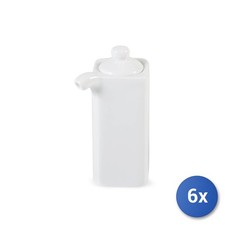6X Bottles Sauce In White Porcelain Square 200-2422 H&H