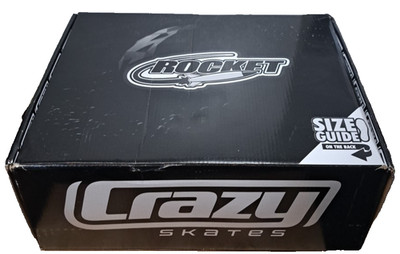 NEW Crazy Skates Black Rocket Roller Skates - Men's Quad Skates - 7  Ladies 8