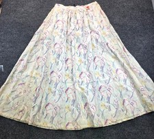 Vintage Woolrich Cotton Maxi Skit 6 White Deadstock Floral Cottagecore Colorful