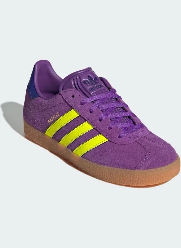 adidas Originals Gazelle J – Girls Grade School Size 1Y – Purple & Solar Yellow adidas Originals Gazelle J – Girls Grade School Size 1Y – Purple & Solar Yellow