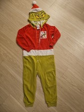 Unisex Grinch Lightweight Zip Up Outfit Size XS 4/5 Christmas Costume