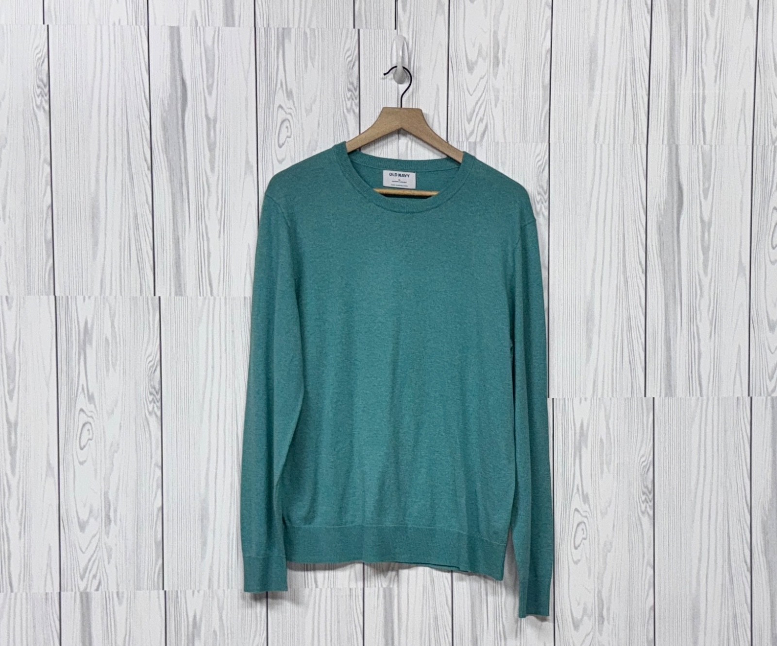Old Navy sweater mens size medium crew neck long sleeve solid blue thin