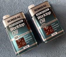 RONSEAL Clear Worktop Oil Anti Bacterial - 2 x 500ml Tins = 1 Litre