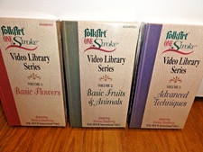 Vtg 2000 FolkArt One Stroke Video Library Series Donna Dewberry Vol 1-3 VHS New