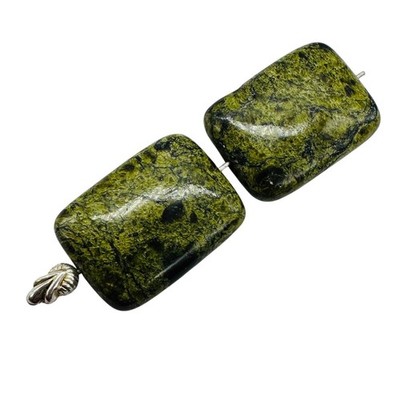 Rare Reptile Russian Jasper Pendant Beads |25x18mm | 2 Beads |