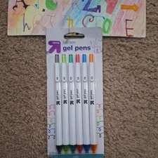 Target Up & Up 6 Fashion Gel Pens Black Green Teal Pink Orange Art School Supply