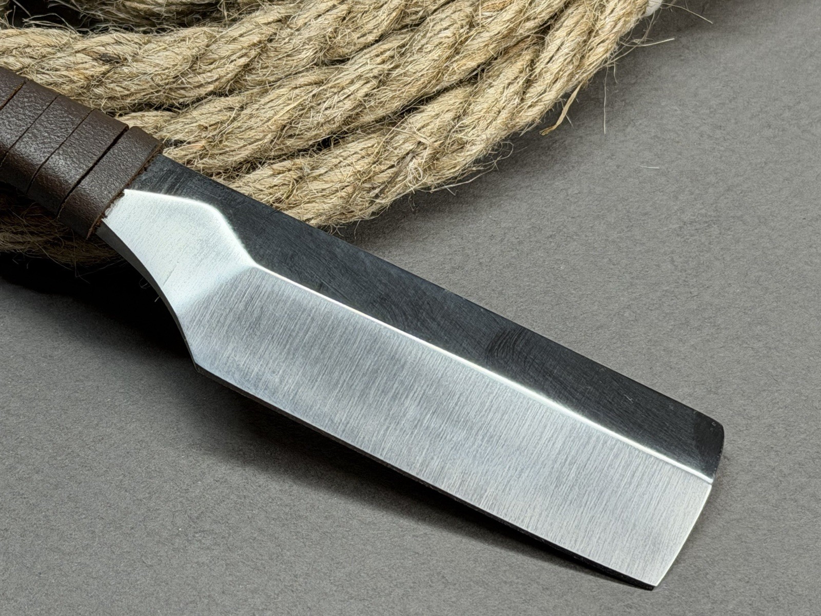 Handmade Kamisori Style Straight Razor-Knife-One Piece-Leather cover-gift