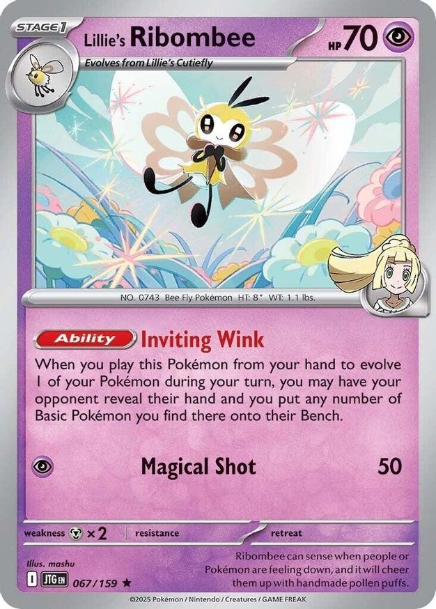 Pokemon Lillie's Ribombee (67/382) Journey Together NM HOLO