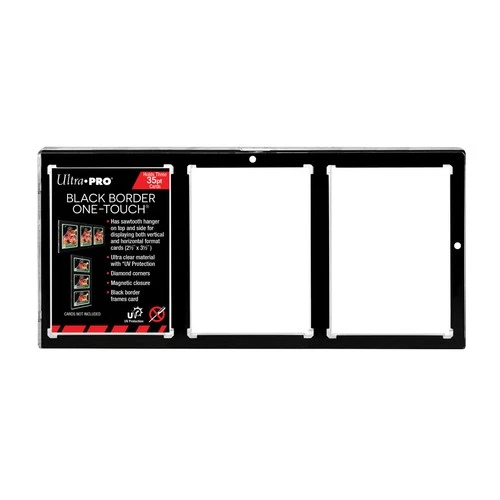 Ultra Pro 3-Card Magnetic UV One Touch Card Holder Black Border For 35pt Cards