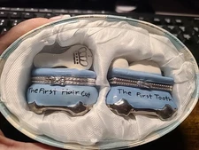 Mud Pie Prince 1st Tooth & Haircut Ceramic Hinged Trinket Box Set Nordstrom Box