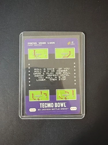 Press Your Luck Tecmo Bowl Bo Jackson Battle Arena 2 Cost Plays PL10 2026 Foil