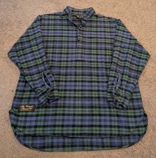 Vermont Flannel Company Black Watch Long Sleeve Henley Shirt Made in USA Men's M