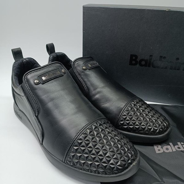 Men Baldinini Slip-ons Black Leather 42.5