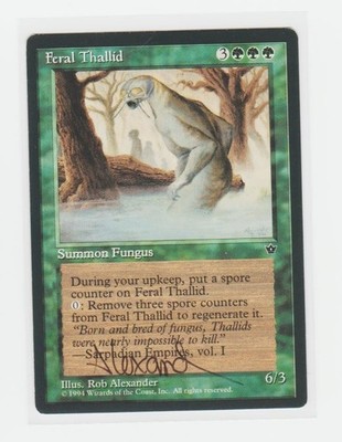Magic the Gathering ~ Feral Thallid ~ M/NM Fallen Empires ~ Signed by Artist #1