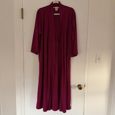Natori Robe Pink Magenta Kimono Sleepwear Lounge Bathrobe Soft Tie Waist Pockets