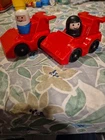 2-Vintage Fisher Price Little People Indy Racer Set Red Race Car & Driver