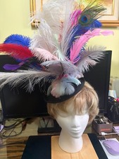 Kentucky Derby Style Fascinator Headband - Multicolor on Black Base