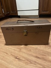Vintage RECORD CASE for 7" 45 RPM SINGLES double size metal box vinyl storage