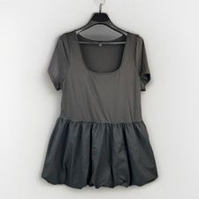 SHEIN Curve Women's Balloon Bubble Hem Skirt Dress Sz 3X Black Skater
