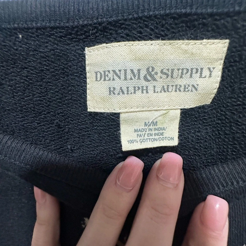 Denim & Supply Ralph Lauren Crop Floral Steer Sudadera Crochet Espalda RARA Med Foto 4 de 4